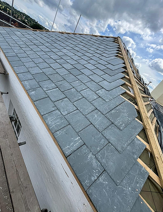 Completed roofing work on a property